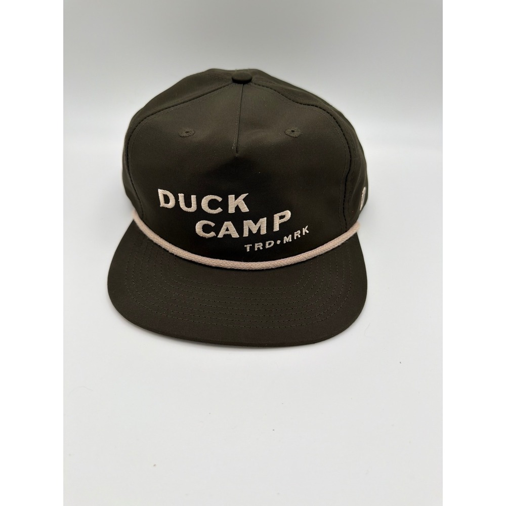 Duck Camp TRD MRK Rope Hat Mens Olive Green Snapback Outdoor Performance Cap